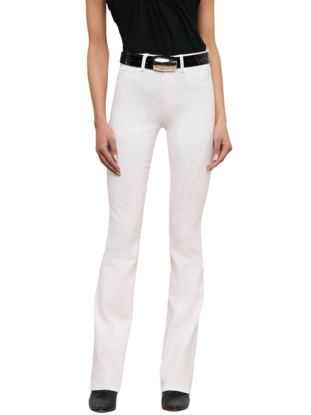L'AGENCE Selma Bootcut Jean High-Rise Sleek Baby Boot - in White - Size 33